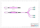 48-Fiber Elite Non-Pinned MTP/UPC to Non-Pinned MTP/UPC Trunk Cable | Corning ClearCurve OM4 Multimode Optical Fiber | Type B, Aqua MTP Connector, Magenta OFNP Cable Jacket