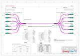 72-Fiber Elite Non-Pinned MTP/UPC to Non-Pinned MTP/UPC Trunk Cable | Corning ClearCurve OM4 Multimode Optical Fiber | Type B, Aqua MTP Connector, Magenta OFNP Cable Jacket