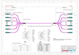 96-Fiber Elite Non-Pinned MTP/UPC to Non-Pinned MTP/UPC Trunk Cable | Corning ClearCurve OM4 Multimode Optical Fiber | Type B, Aqua MTP Connector, Magenta OFNP Cable Jacket