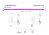 TAA Compliant | 12-Fiber Elite Pinned MTP®/UPC to Pinned MTP®/UPC Jumper | Corning® ClearCurve® OM4 Multimode Optical Fiber | Type B, Magenta MTP® Connectors, Magenta Cable Jacket | OFNR Jacket
