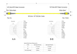 12-Fiber Elite Pinned MTP®/APC to Pinned MTP®/APC Jumper | Corning® SMF-28® Ultra Single-mode Optical Fiber | OS1/OS2 Compatible | Type A, Yellow MTP® Connectors, Yellow Cable Jacket | OFNP Jacket