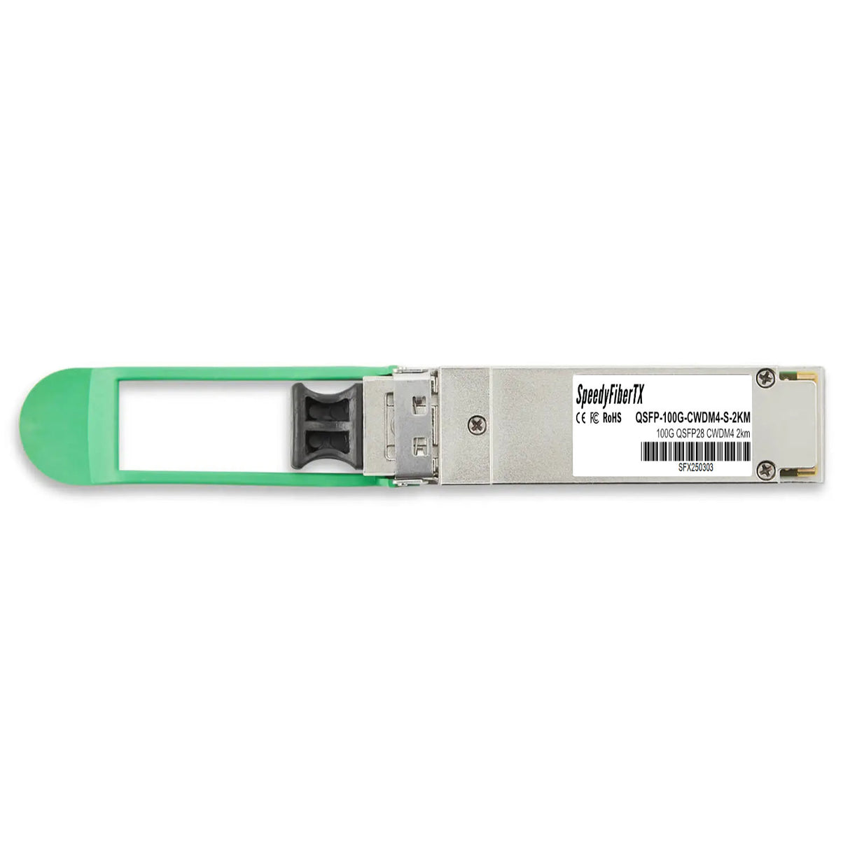 100GBASE-CWDM4 QSFP28 Optical Transceiver Module, 1271-1331nm 2km SMF, DOM Monitoring, LC-UPC Interface
