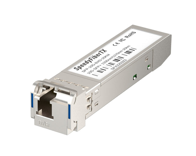 (U&D Combined)SpeedyFiberTX 10GBASE-BX20-D BiDi SFP+ 1330nm-TX/1270nm-RX 20km DOM Simplex LC/UPC SMF Optical Transceiver Module