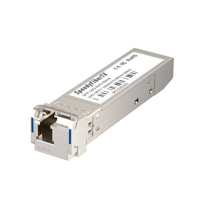 SpeedyFiberTX 10GBASE-BX80-D BiDi SFP+ 1550nm-TX/1490nm-RX 80km DOM Simplex LC/UPC SMF Optical Transceiver Module
