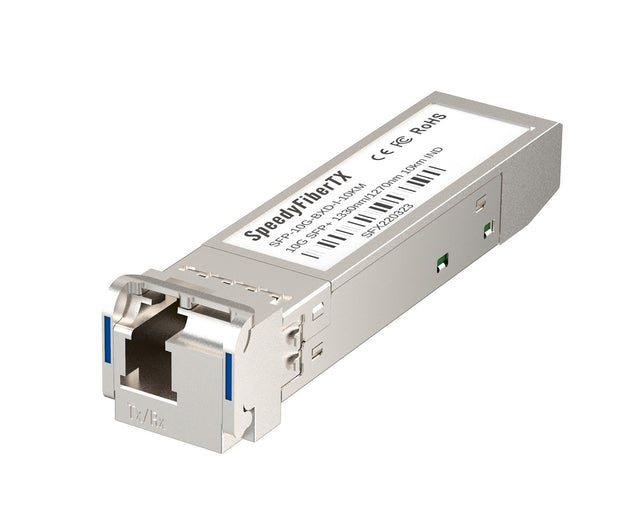 SpeedyFiberTX 10GBASE-BX10-D BiDi SFP+ 1330nm-TX/1270nm-RX 10km DOM Simplex LC/UPC SMF Optical Transceiver Module (Industrial)