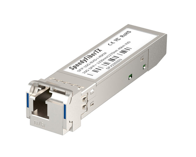 SpeedyFiberTX 10GBASE BiDi SFP+1330nm-TX/1270nm-RX 40km DOM Simplex LC/UPC SMF Optical Transceiver Module (Industrial)