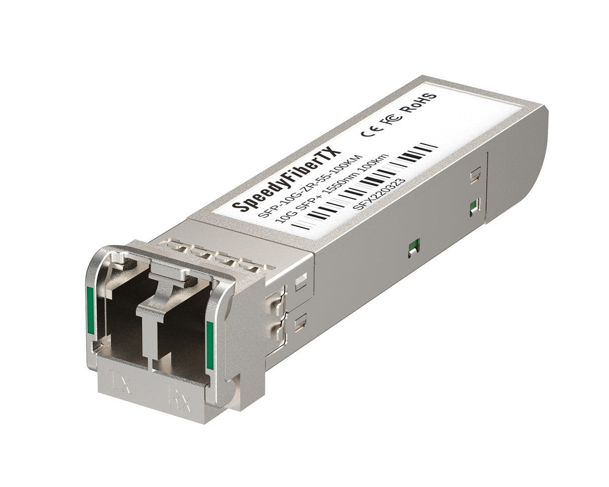 SpeedyFiberTX 10GBASE-ZR SFP+ 1550nm 100km DOM Duplex LC/UPC SMF Optical Transceiver Module