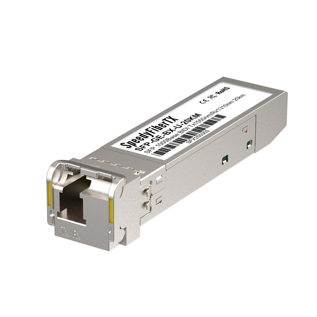 1000BASE-BX SFP BiDi Transceiver Module (SMF, Tx1550nm/Rx1310nm, 20km, LC, DOM)