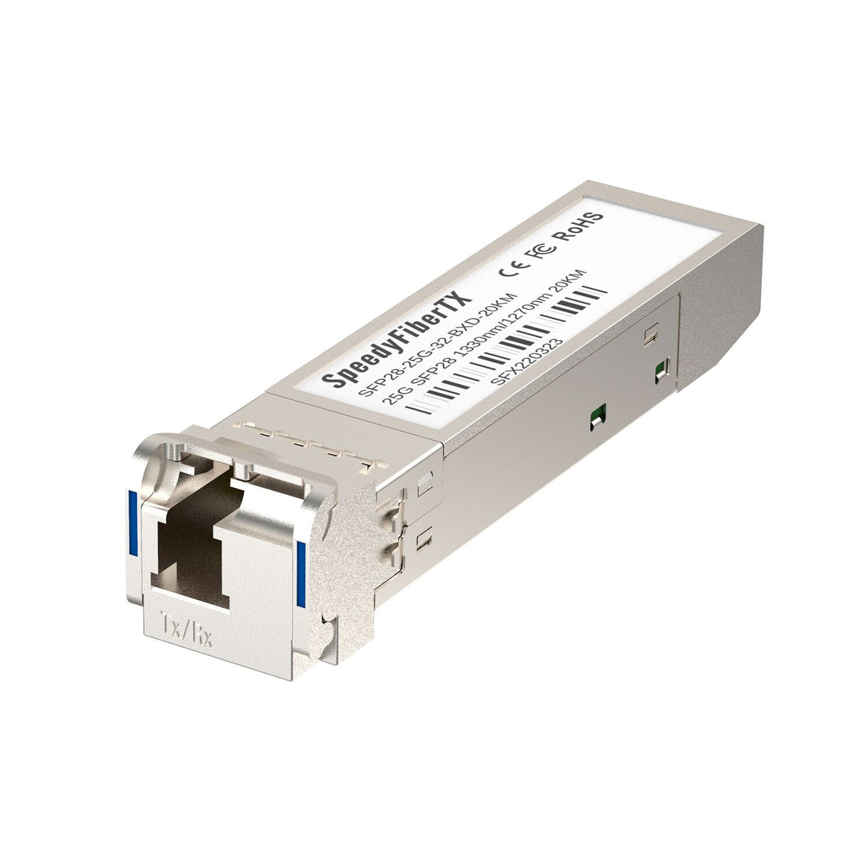  SpeedyFiberTX 25GBASE-D SFP28 BiDi 1330nm-TX/1270nm-RX 20km DOM Simplex LC/UPC SMF Optical Transceiver Module