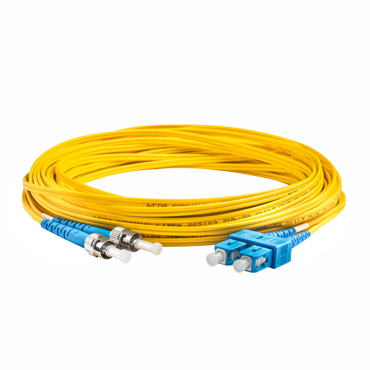 TAA Compliant Fiber Patch Cable | 0.2dB SC/UPC to ST/UPC Single-mode Duplex  | Corning SMF-28 Ultra Fiber | OS1/OS2 Compatible | OFNR Jacket