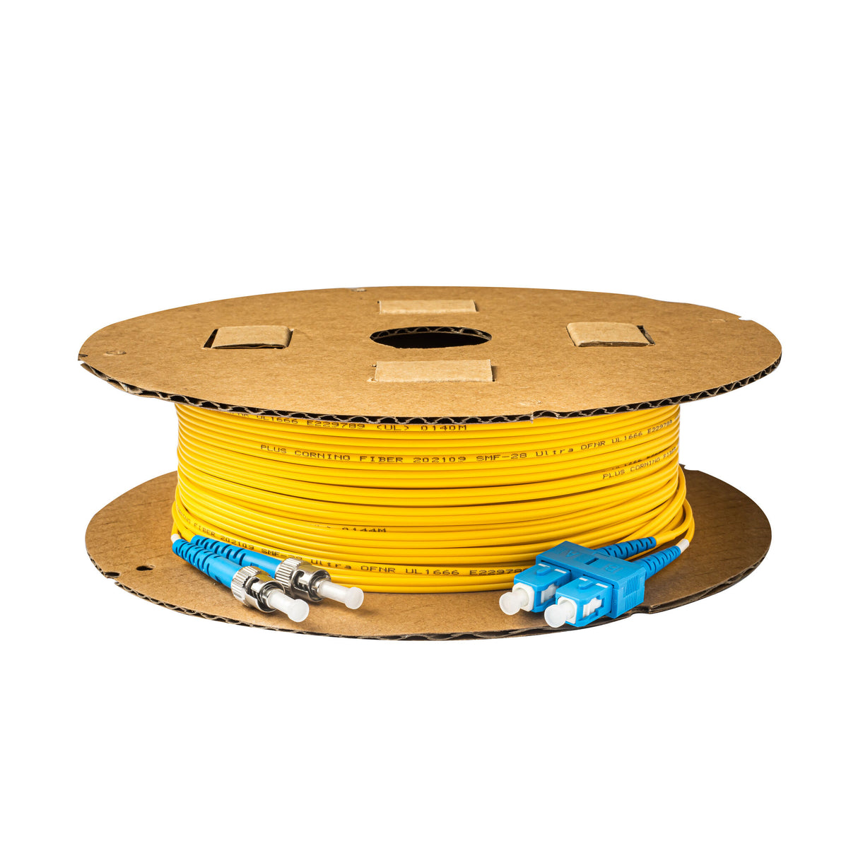 TAA Compliant Fiber Patch Cable | 0.2dB SC/UPC to ST/UPC Single-mode Duplex  | Corning SMF-28 Ultra Fiber | OS1/OS2 Compatible | OFNR Jacket