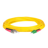 Ultra Low Loss 0.1dB LC/APC to FC/APC Single-mode Duplex Fiber Patch Cable | Corning SMF-28 Ultra Fiber | Red and Black Boots | OS1/OS2 Compatible | OFNR Jacket