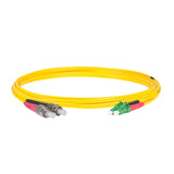 Ultra Low Loss 0.1dB LC/APC to FC/UPC Single-mode Duplex Fiber Patch Cable | Corning SMF-28 Ultra Fiber | Red and Black Boots | OS1/OS2 Compatible | OFNR Jacket
