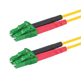 Ultra Low Loss 0.1dB LC/APC to LC/APC Single-mode Duplex Fiber Patch Cable | Corning SMF-28 Ultra Fiber | Red and Black Boots | OS1/OS2 Compatible | OFNR Jacket