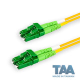 TAA合規 | 電信級 0.2dB 單模雙工 LC/APC to LC/APC 光纖跳線 | 康寧纖芯 | OFNR 外被