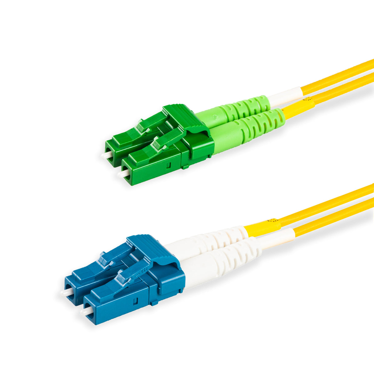 SpeedyFiberTX  LC/APC to LC/UPC Single-Mode Duplex  Fiber Patch Cable | Corning SMF-28 Ultra Fiber | OS1/OS2 Compatible