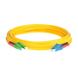 Ultra Low Loss 0.1dB LC/APC to LC/UPC Single-mode Duplex Fiber Patch Cable | Corning SMF-28 Ultra Fiber | Red and Black Boots | OS1/OS2 Compatible | OFNR Jacket