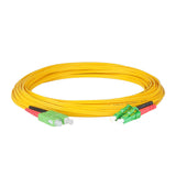 Ultra Low Loss 0.1dB LC/APC to SC/APC Single-mode Duplex Fiber Patch Cable | Corning SMF-28 Ultra Fiber | Red and Black Boots | OS1/OS2 Compatible | OFNR Jacket