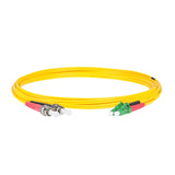 Ultra Low Loss 0.1dB LC/APC to ST/UPC Single-mode Duplex Fiber Patch Cable | Corning SMF-28 Ultra Fiber | Red and Black Boots | OS1/OS2 Compatible | OFNR Jacket