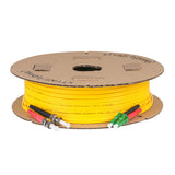 Ultra Low Loss 0.1dB LC/APC to ST/UPC Single-mode Duplex Fiber Patch Cable | Corning SMF-28 Ultra Fiber | Red and Black Boots | OS1/OS2 Compatible | OFNR Jacket