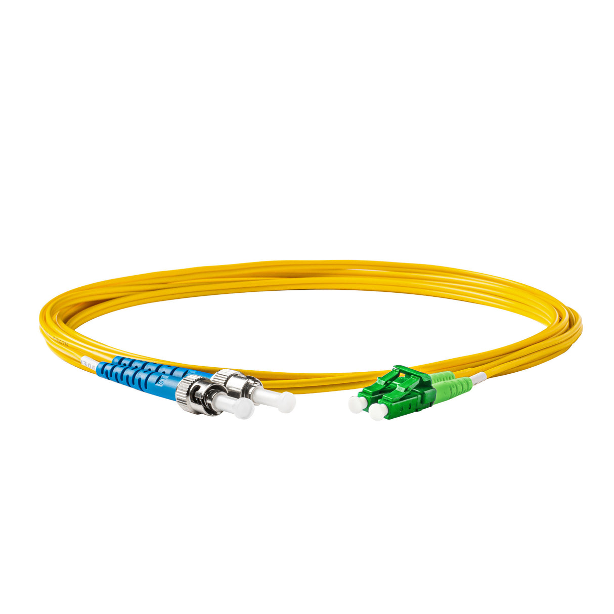 0.2dB LC/APC to ST/UPC Single-mode Duplex Fiber Patch Cable | Corning SMF-28 Ultra Fiber | OS1/OS2 Compatible | OFNP Jacket