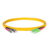 Ultra Low Loss 0.1dB SC/APC to FC/APC Single-mode Duplex Fiber Patch Cable | Corning SMF-28 Ultra Fiber | Red and Black Boots | OS1/OS2 Compatible | OFNR Jacket