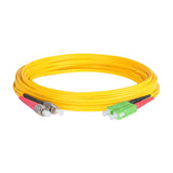 Ultra Low Loss 0.1dB SC/APC to FC/APC Single-mode Duplex Fiber Patch Cable | Corning SMF-28 Ultra Fiber | Red and Black Boots | OS1/OS2 Compatible | OFNR Jacket