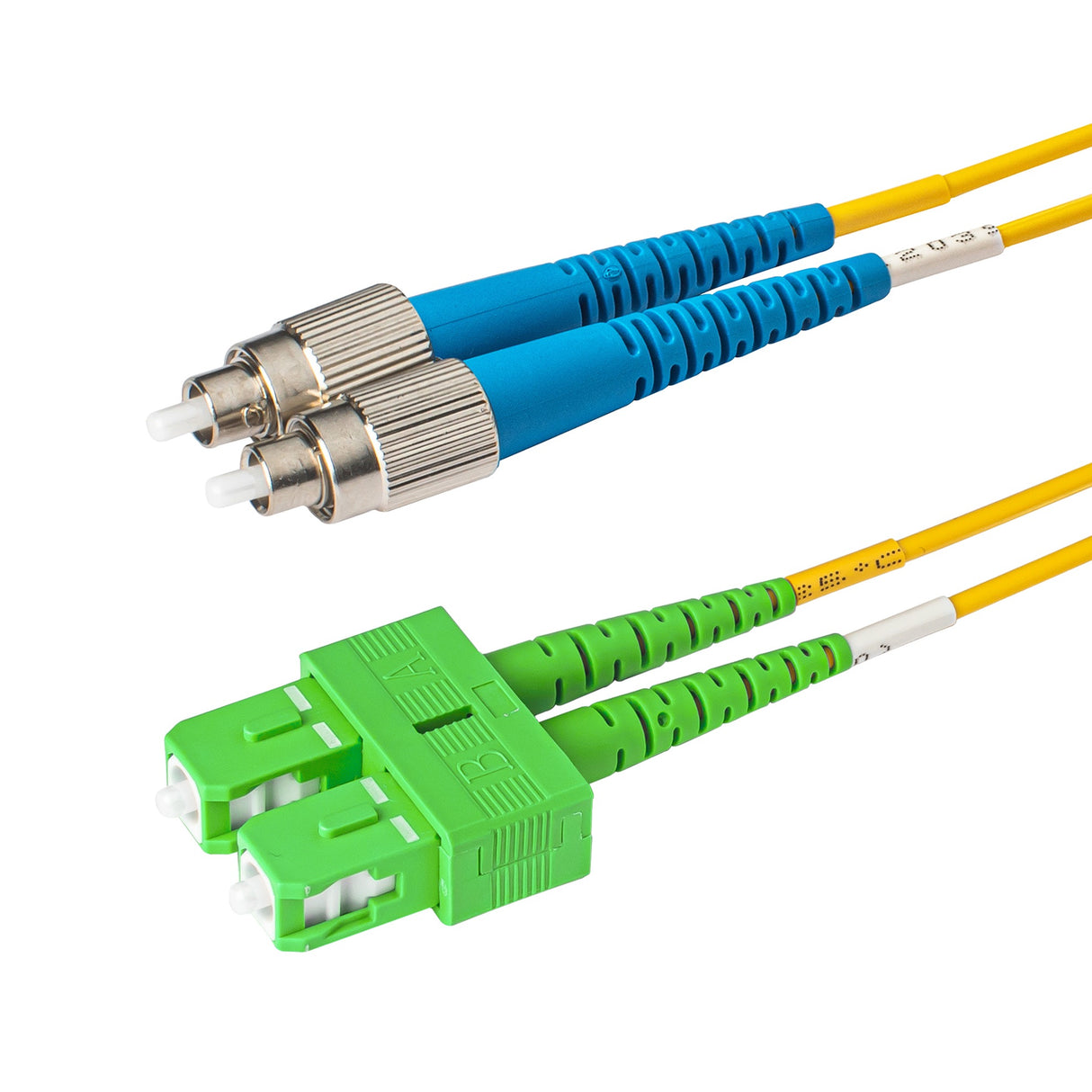 0.2dB SC/APC to FC/UPC Single-mode Duplex Fiber Patch Cable | Corning SMF-28 Ultra Fiber | OS1/OS2 Compatible | OFNP Jacket