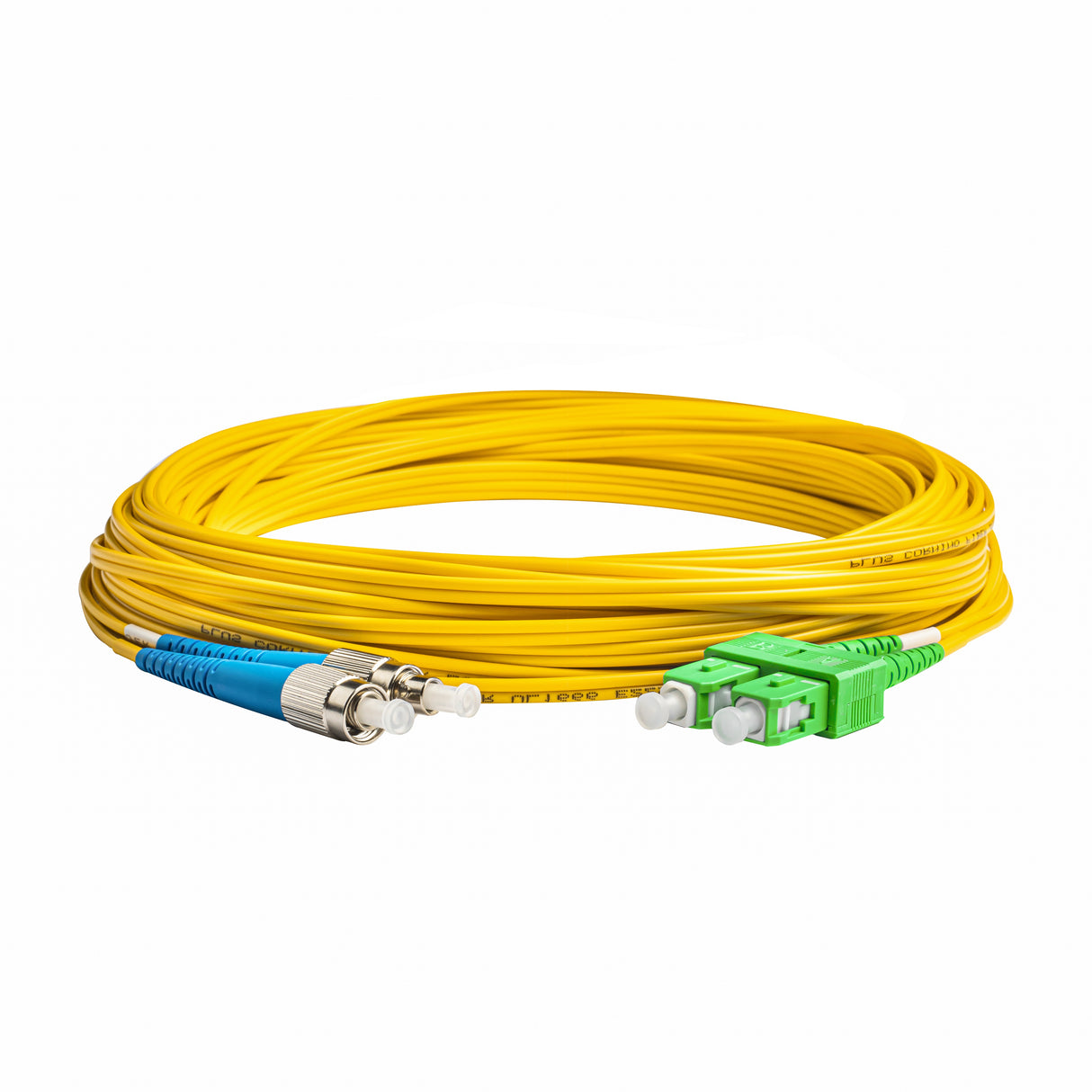 0.2dB SC/APC to FC/UPC Single-mode Duplex Fiber Patch Cable | Corning SMF-28 Ultra Fiber | OS1/OS2 Compatible | OFNP Jacket