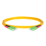 Ultra Low Loss 0.1dB SC/APC to SC/APC Single-mode Duplex Fiber Patch Cable | Corning SMF-28 Ultra Fiber | Red and Black Boots | OS1/OS2 Compatible | OFNR Jacket
