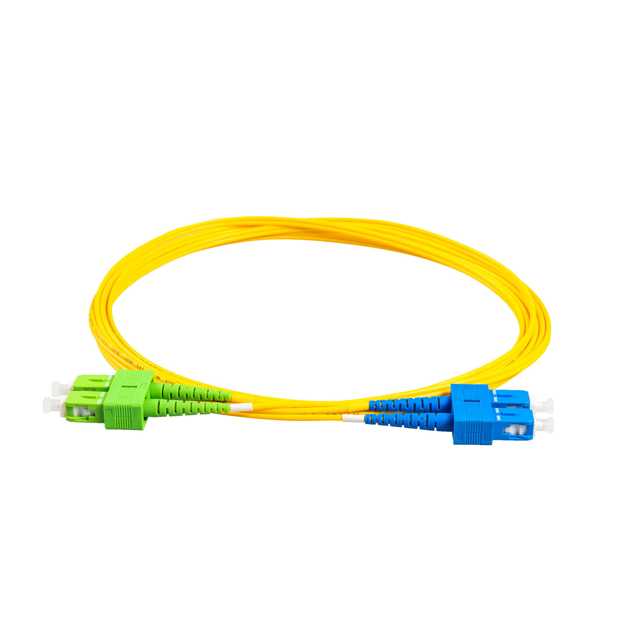 TAA Compliant Fiber Patch Cable | 0.2dB SC/APC to SC/UPC Single-mode Duplex  | Corning SMF-28 Ultra Fiber | OS1/OS2 Compatible | OFNR Jacket