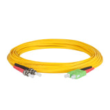 Ultra Low Loss 0.1dB SC/APC to ST/UPC Single-mode Duplex Fiber Patch Cable | Corning SMF-28 Ultra Fiber | Red and Black Boots | OS1/OS2 Compatible | OFNR Jacket