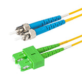 0.2dB SC/APC to ST/UPC Single-mode Duplex Fiber Patch Cable | Corning SMF-28 Ultra Fiber | OS1/OS2 Compatible | OFNP Jacket