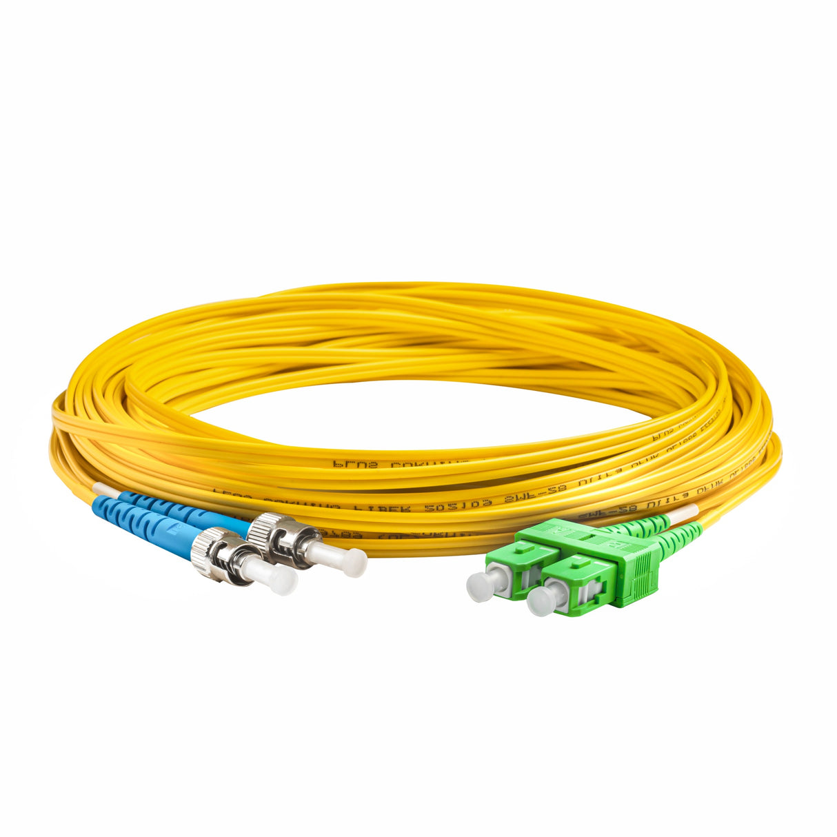 0.2dB SC/APC to ST/UPC Single-mode Duplex Fiber Patch Cable | Corning SMF-28 Ultra Fiber | OS1/OS2 Compatible | OFNP Jacket