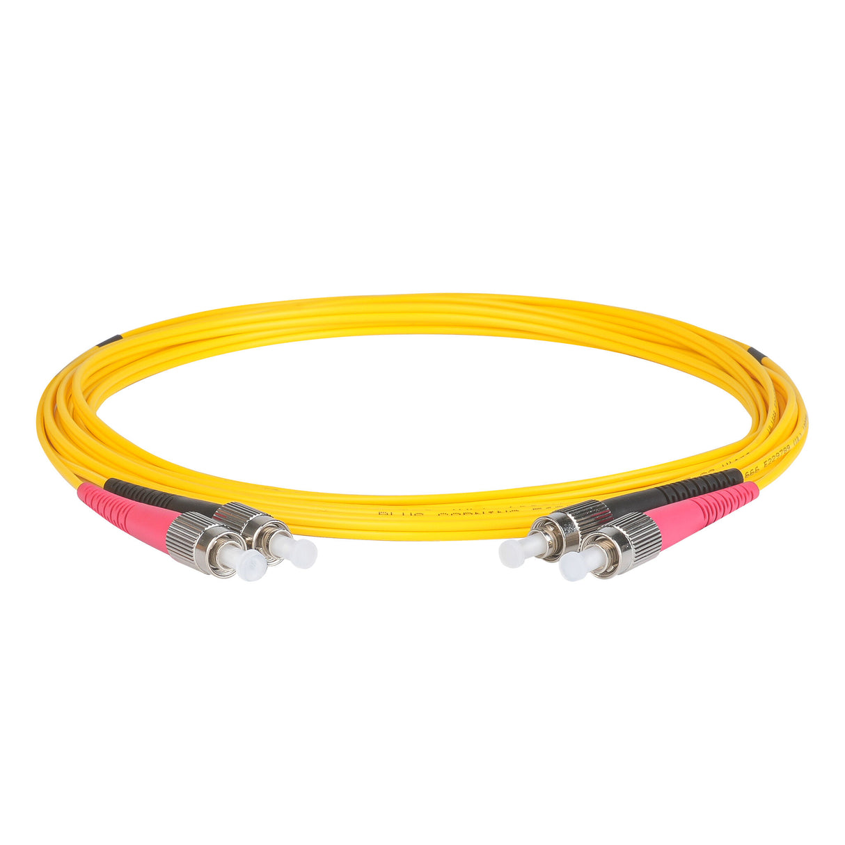 Ultra Low Loss 0.1dB FC/APC to FC/APC Single-mode Duplex Fiber Patch Cable | Corning SMF-28 Ultra Fiber | Red and Black Boots | OS1/OS2 Compatible | OFNR Jacket