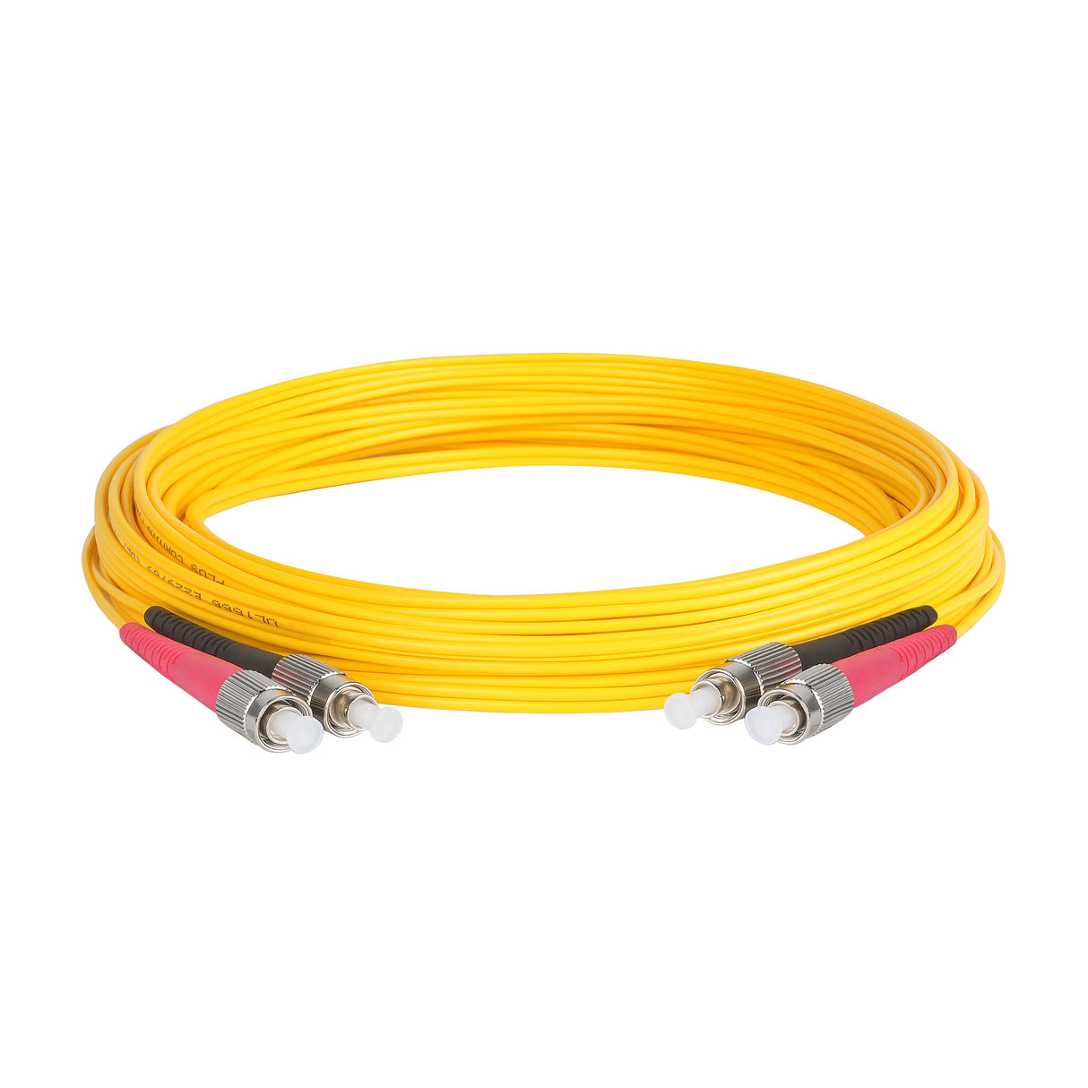 Ultra Low Loss 0.1dB FC/APC to FC/APC Single-mode Duplex Fiber Patch Cable | Corning SMF-28 Ultra Fiber | Red and Black Boots | OS1/OS2 Compatible | OFNR Jacket