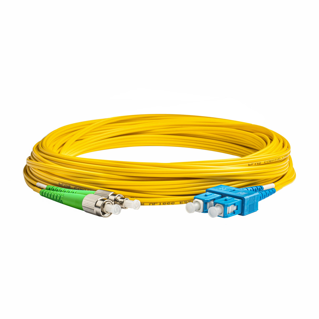 0.2dB FC/APC to SC/UPC Single-mode Duplex Fiber Patch Cable | Corning SMF-28 Ultra Fiber | OS1/OS2 Compatible | OFNP Jacket