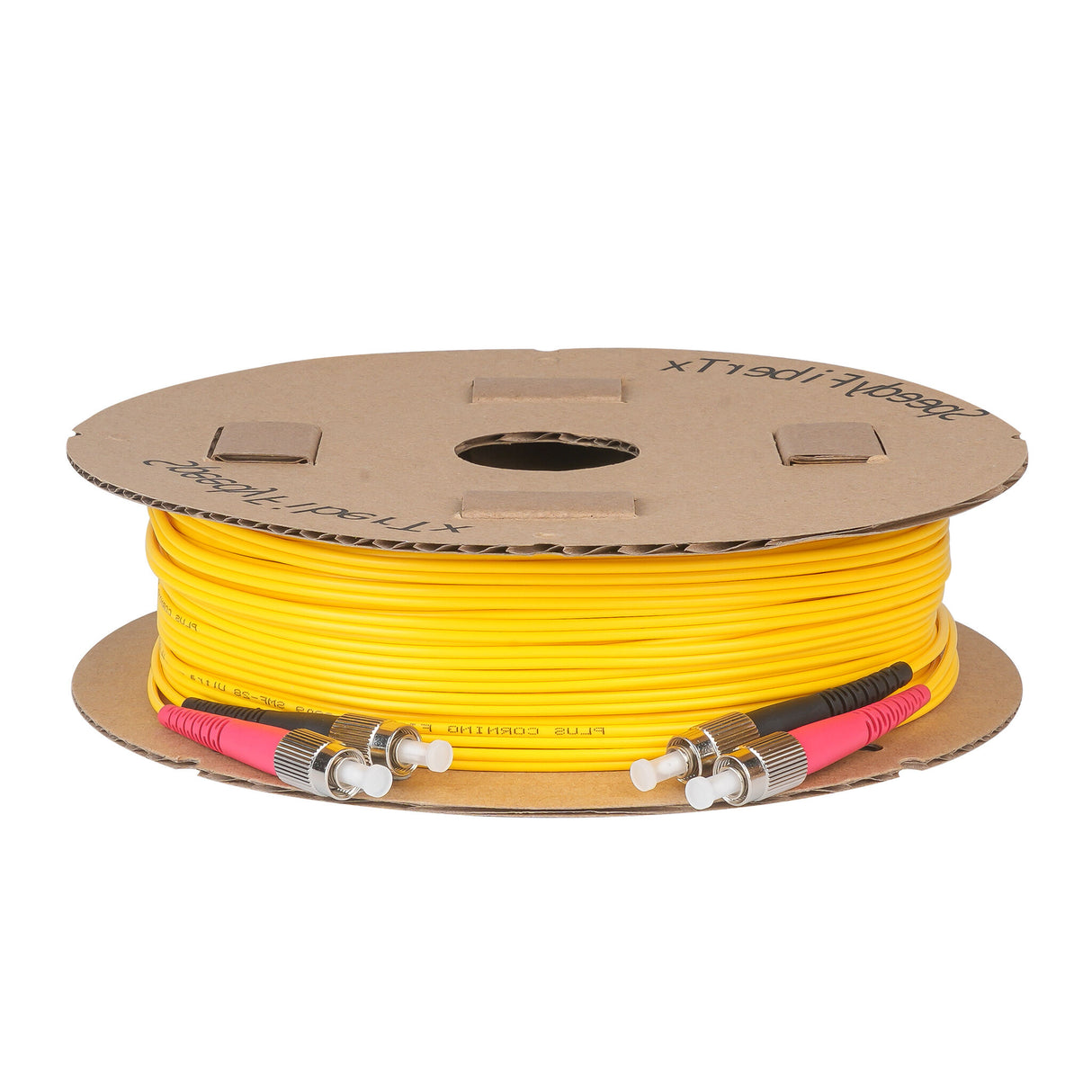 Ultra Low Loss 0.1dB FC/UPC to FC/UPC Single-mode Duplex Fiber Patch Cable | Corning SMF-28 Ultra Fiber | Red and Black Boots | OS1/OS2 Compatible | OFNR Jacket