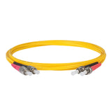 Ultra Low Loss 0.1dB ST/UPC to FC/UPC Single-mode Duplex Fiber Patch Cable | Corning SMF-28 Ultra Fiber | Red and Black Boots | OS1/OS2 Compatible | OFNR Jacket