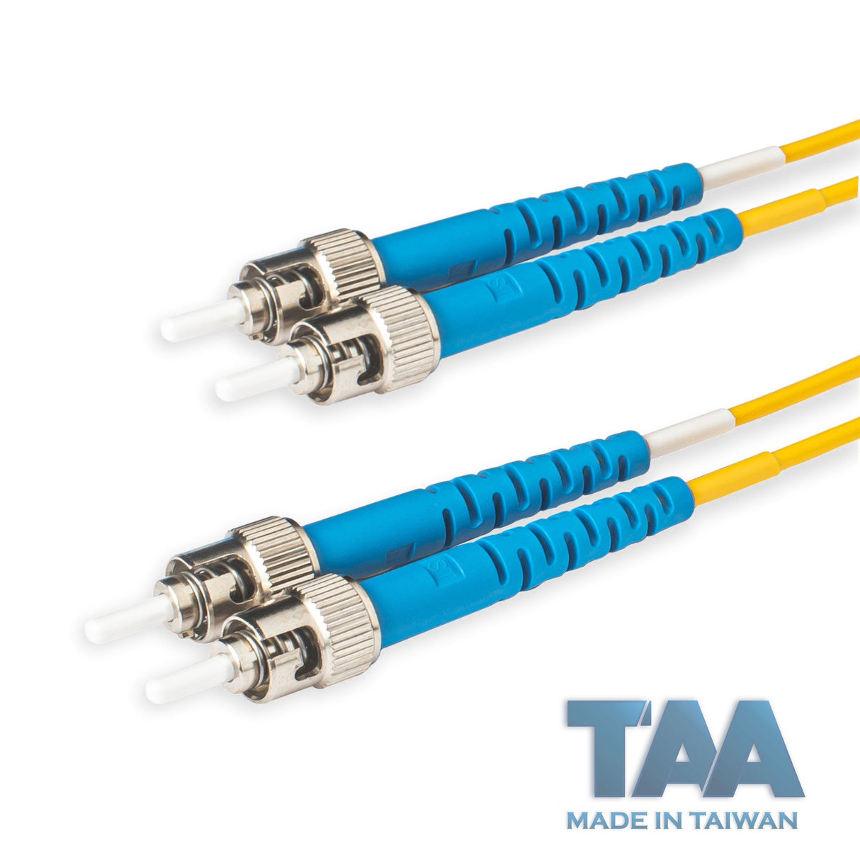 TAA合規 | 電信級 0.2dB 單模雙工 ST/UPC to ST/UPC 光纖跳線 | 康寧纖芯 | OFNR 外被