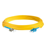 Ultra Low Loss 0.1dB LC/UPC to ST/UPC Single-mode Duplex Fiber Patch Cable | Corning SMF-28 Ultra Fiber | Blue and White Boots | OS1/OS2 Compatible | OFNR Jacket