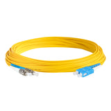 Ultra Low Loss 0.1dB SC/UPC to FC/UPC Single-mode Duplex Fiber Patch Cable | Corning SMF-28 Ultra Fiber | Blue and White Boots | OS1/OS2 Compatible | OFNR Jacket