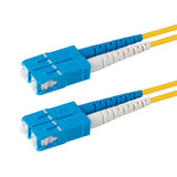 Ultra Low Loss 0.1dB SC/UPC to SC/UPC Single-mode Duplex Fiber Patch Cable | Corning SMF-28 Ultra Fiber | Blue and White Boots | OS1/OS2 Compatible | OFNR Jacket