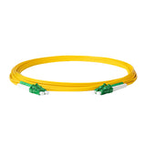 Ultra Low Loss 0.1dB LC/APC to LC/APC Single-mode Duplex Fiber Patch Cable | Corning SMF-28 Ultra Fiber | Green and White Boots | OS1/OS2 Compatible | OFNR Jacket