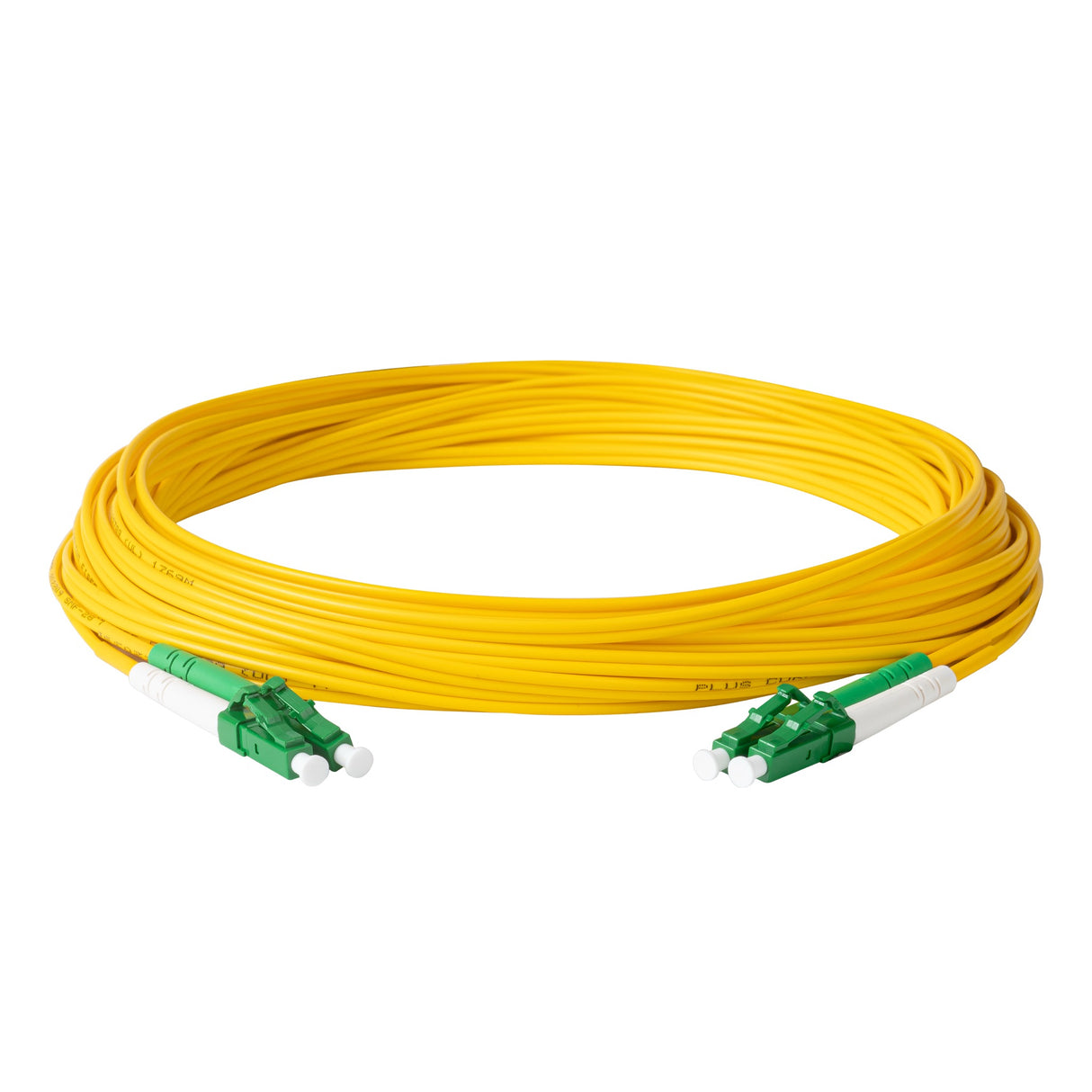 Ultra Low Loss 0.1dB LC/APC to LC/APC Single-mode Duplex Fiber Patch Cable | Corning SMF-28 Ultra Fiber | Green and White Boots | OS1/OS2 Compatible | OFNR Jacket