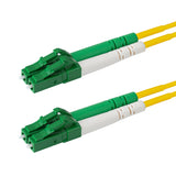 Ultra Low Loss 0.1dB LC/APC to LC/APC Single-mode Duplex Fiber Patch Cable | Corning SMF-28 Ultra Fiber | Green and White Boots | OS1/OS2 Compatible | OFNR Jacket