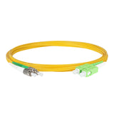 0.2dB SC/APC to FC/APC Single-mode Duplex Fiber Patch Cable | Corning SMF-28 Ultra Fiber | Green and White Boots | OS1/OS2 Compatible | OFNR Jacket