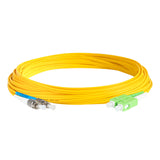 Ultra Low Loss 0.1dB SC/APC to FC/UPC Single-mode Duplex Fiber Patch Cable | Corning SMF-28 Ultra Fiber | Green, Blue and White Boots | OS1/OS2 Compatible | OFNR Jacket