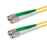 0.2dB FC/APC to FC/APC Single-mode Duplex Fiber Patch Cable | Corning SMF-28 Ultra Fiber | Green and White Boots | OS1/OS2 Compatible | OFNR Jacket