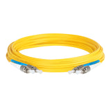 Ultra Low Loss 0.1dB FC/UPC to FC/UPC Single-mode Duplex Fiber Patch Cable | Corning SMF-28 Ultra Fiber | Blue and White Boots | OS1/OS2 Compatible | OFNR Jacket